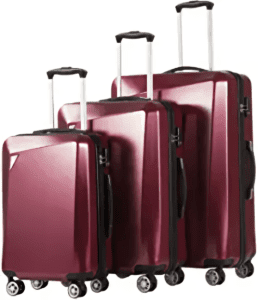 Coolife Luggage 3 Piece Sets PC+ABS Spinner Suitcase 20 inch 24 inches 28 inch