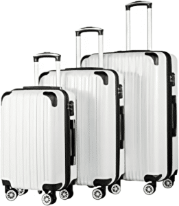Coolife Luggage Expandable 3 Piece Sets PC+ABS Spinner Suitcase 20 inches 24 inches 28 inches