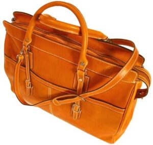 Floto Casiana Tote in Orange Leather - luggage, travel bag, leather bag
