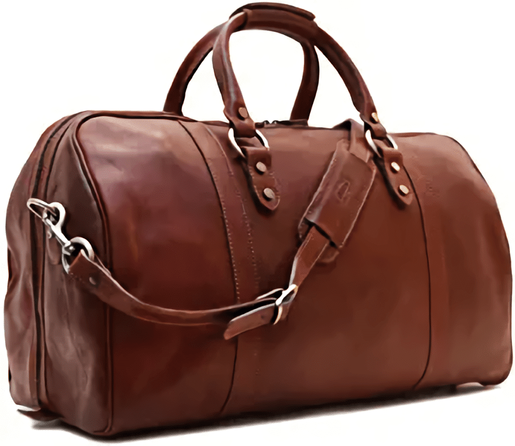 Floto Roma Cabin Bag Saddle Brown Italian Leather Weekender Duffle