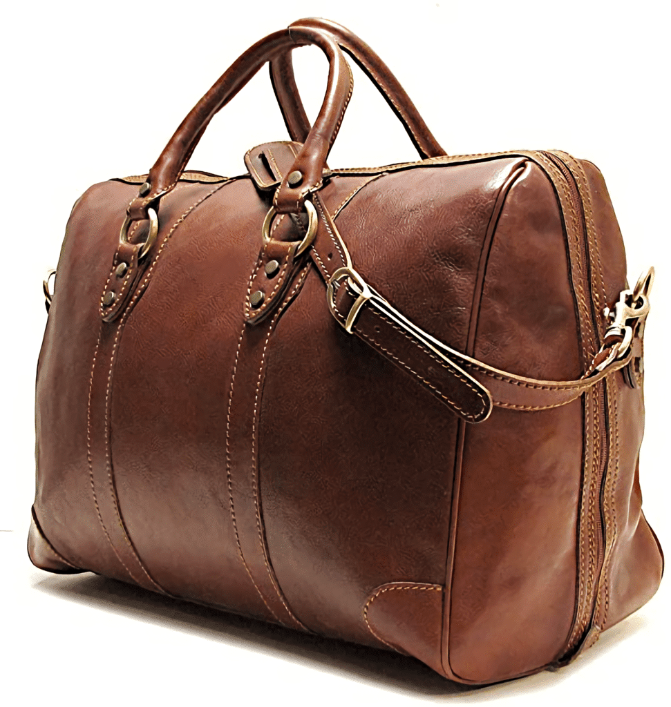 Floto Roma Duffle Saddle Brown Italian Leather Weekender Travel Bag