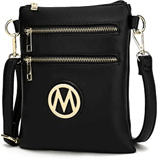 MKF Crossbody Bag for Women – Adjustable Strap – PU Leather Designer Crossover Lady Handbag Small Messenger Purse