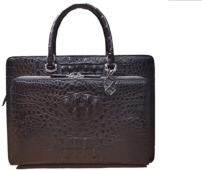 Mens Crocodile Leather Briefcase Laptop Computer Handbag