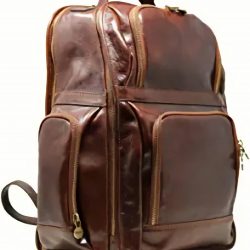 Floto Leather Cargo Backpack with Padded Laptop Compartment