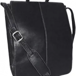 Royce Leather 17 Inch Laptop Messenger Bag in Colombian Leather, Black, One Size